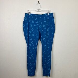 ZELOS | Teal Cheetah Print Athletic Leggings 2X